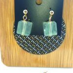 Everyday Cubic Ear Hoops - Mint green