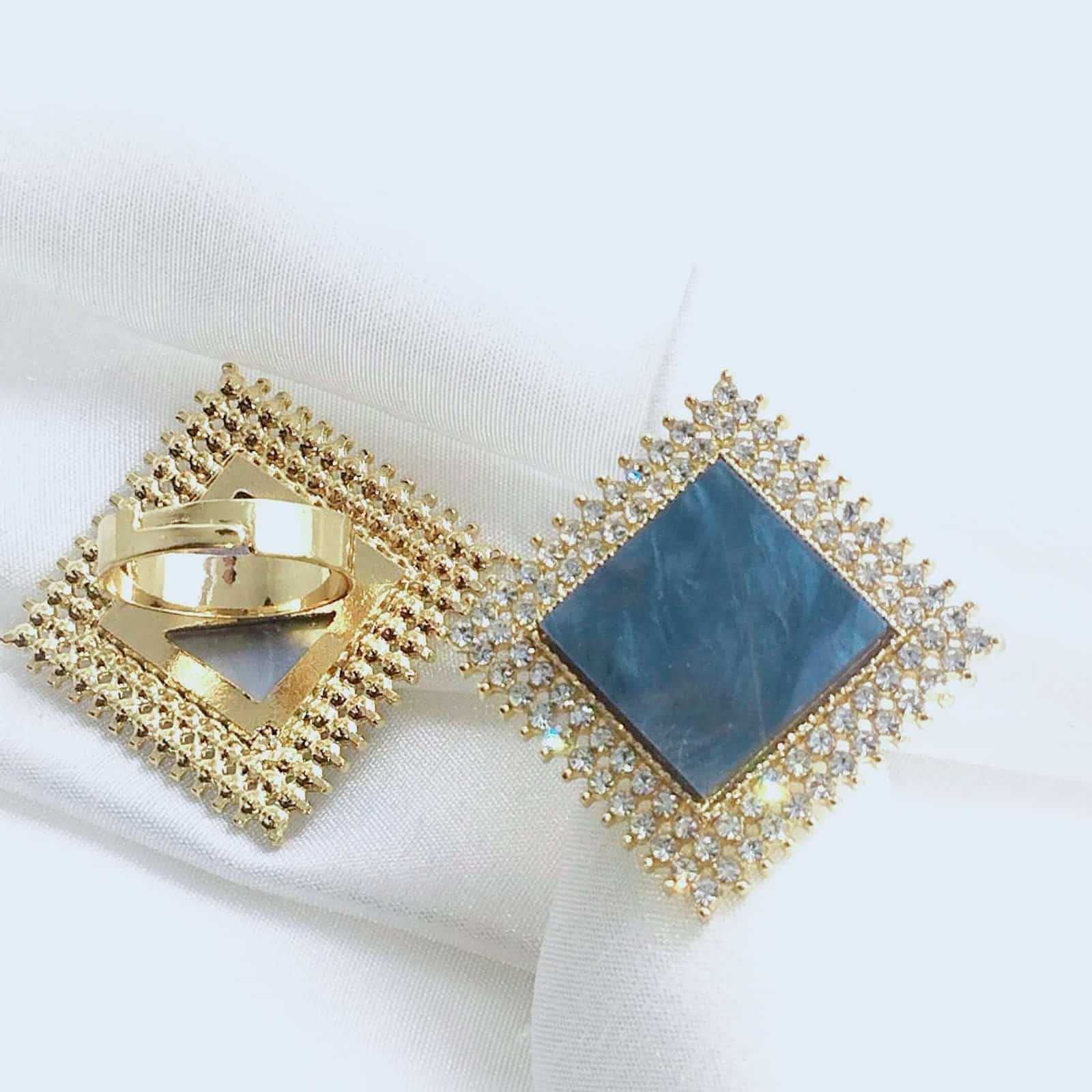 1000117918-scaled-1.jpg Cubic Coloured Large stone Ring - Grey - Image 1