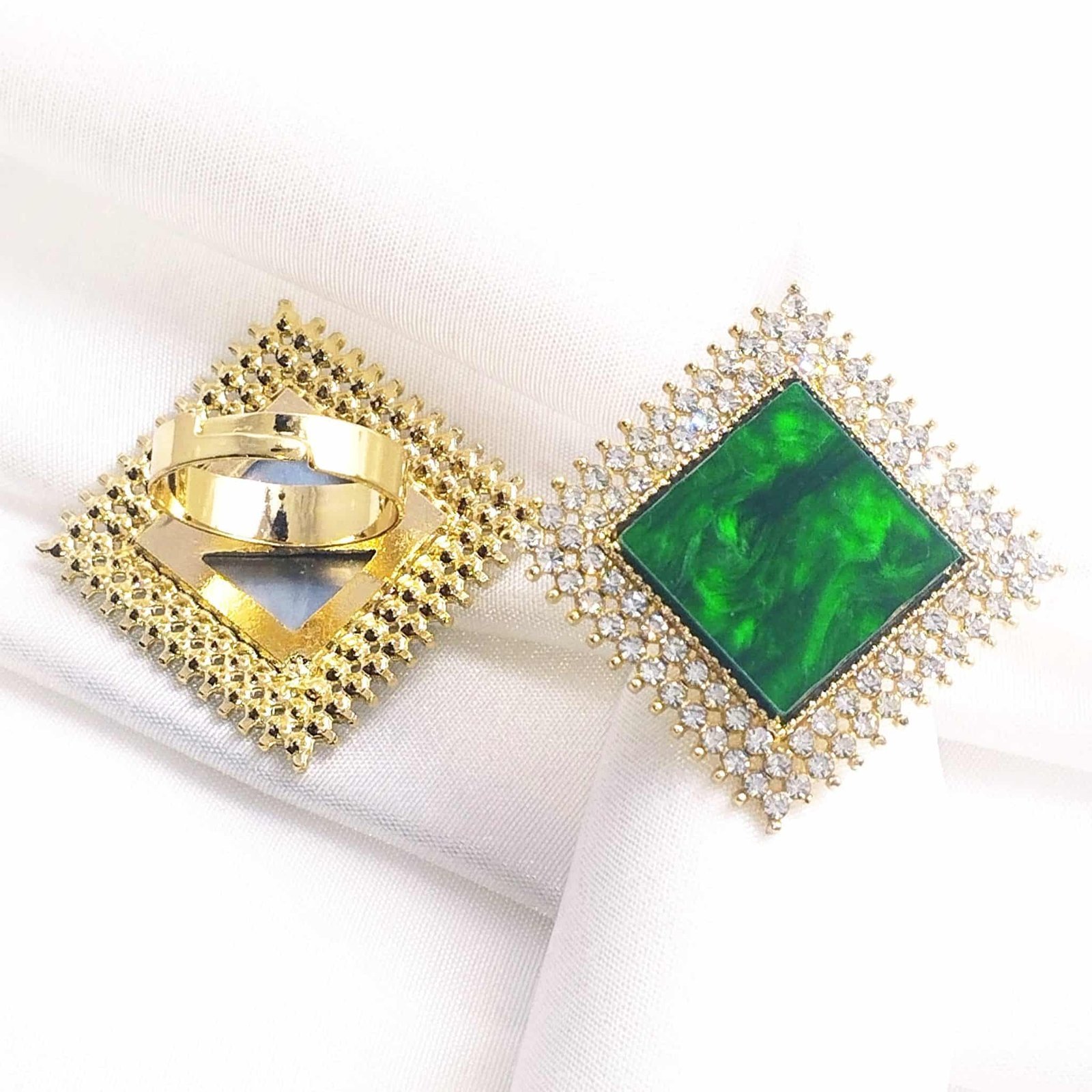 1000117922-scaled-1.jpg Cubic Coloured Large stone Ring - Green - Image 1