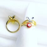 Lucky Evil Eye C zircon Butterfly  Turkish Ring - Red - Image 2