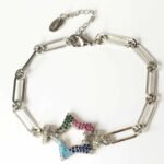 Eligant Sterling Silver Multistone Star bracelet