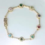 Queen Zircon gold plated Bracelet - Multi