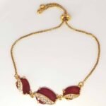 Zirconia teardrop stone bracelet - red - Image 2