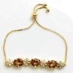 Zirconia oval stone bracelet - champagne - Image 2