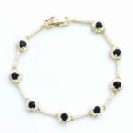 Queen Zircon gold plated Bracelet - Black - Image 2