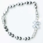 Rhinestone crystal silver flower Bracelet