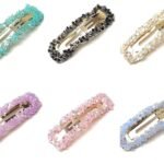 Tic-Tac glitter/stone hair clips 
set of 2pc