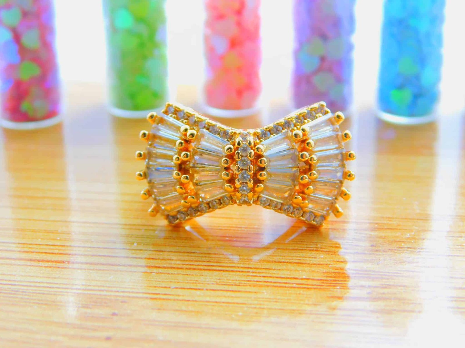 DSCN0255-scaled-1.jpg Gold plated Cubic Zircona convex shape ring - Golden - Image 1