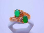 Carat Gold plated cubic zirconia Ring - Emerald - Image 3