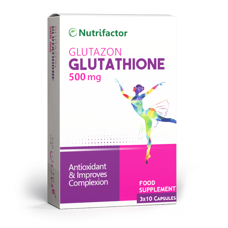 Glutazonnew-min.png Nutrifactor Glutazone 500Mg 30Tablets - Image 1