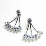 Luxery crystel waterdrop Ear Studs - silver