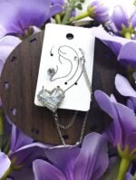 LUXery heart stud and Earcuff - silver - Image 2