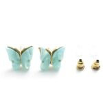 Eligant butterfly studs - Aquamarine