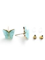 Eligant butterfly studs - Aquamarine - Image 2