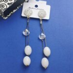 Trendy Shiny Danglers - White