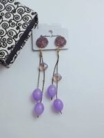 Trendy Shiny Danglers - violet