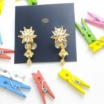 Luxery flower and crystal earrings - Crystal