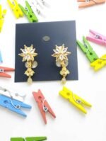 Luxery flower and crystal earrings - Crystal
