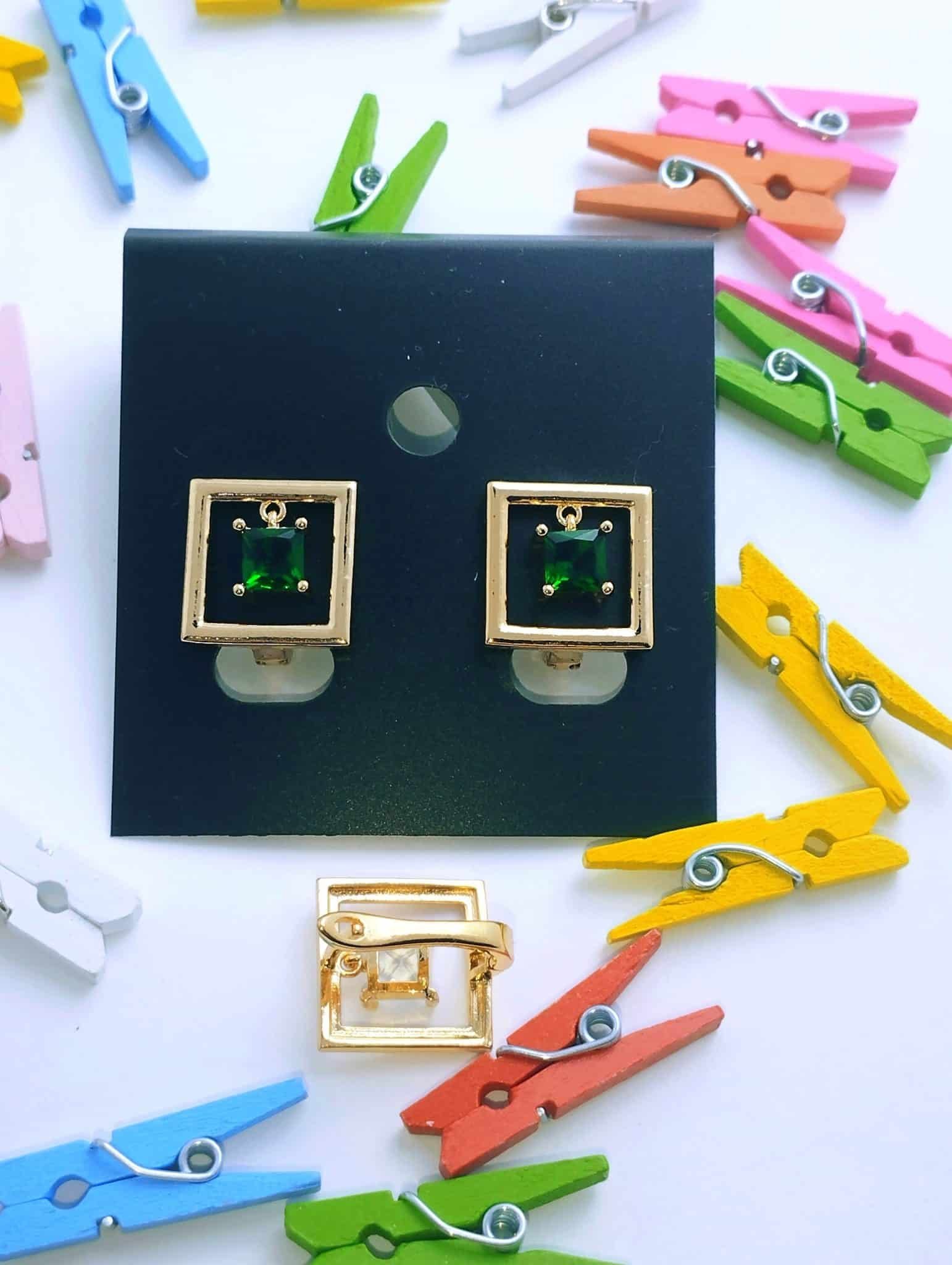 IMG_20230605_020149-scaled-1.jpg Trendy Metal Geomatric studs - Green - Image 1