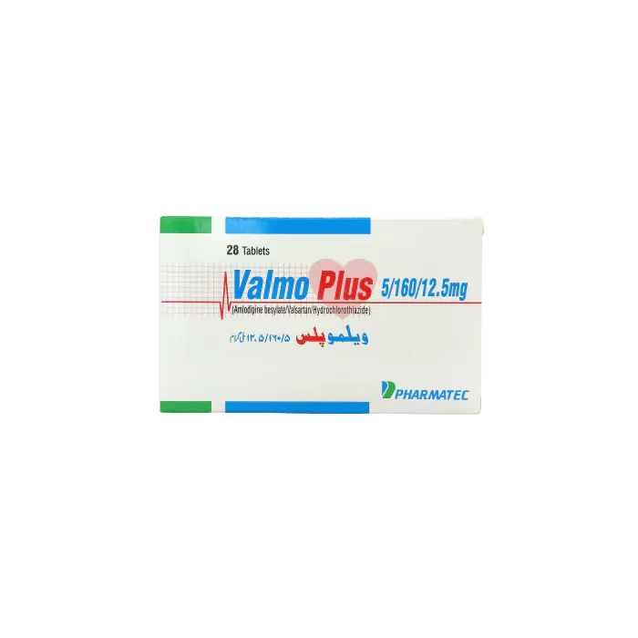 Valmo_plus_5mg_160mg_12_5mg_tab.webp Valmo Plus 5/160/12.5mg Tablet