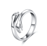 Sterling 925 Love Hug Ring - Silver