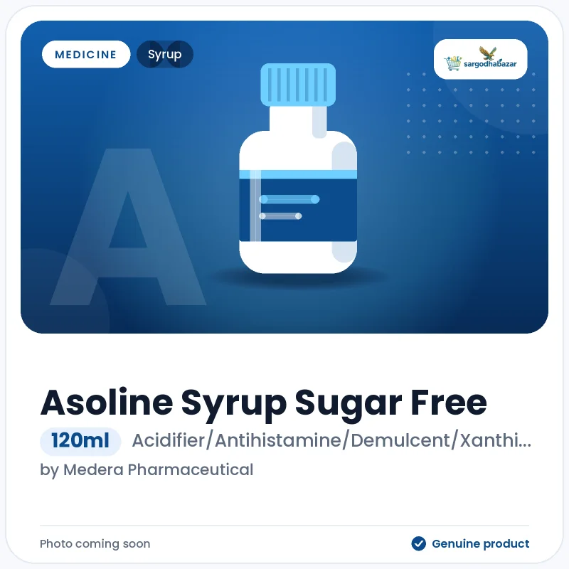 Asoline Syrup Sugar Free 120ml Syrup